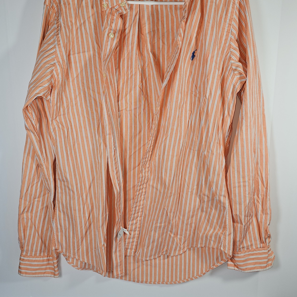 Ralph Lauren Orange and White Striped Shirt